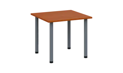 CRTR 80 jídelní stůl, kovová podnož stříbrná, deska 25 mm, 800x800 mm, třešeň šumavská